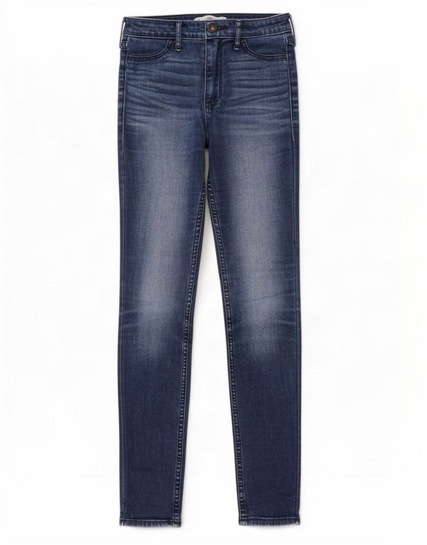 Jeans skinny femininos Hollister EUA 0 XS W24 L27 algodão azul