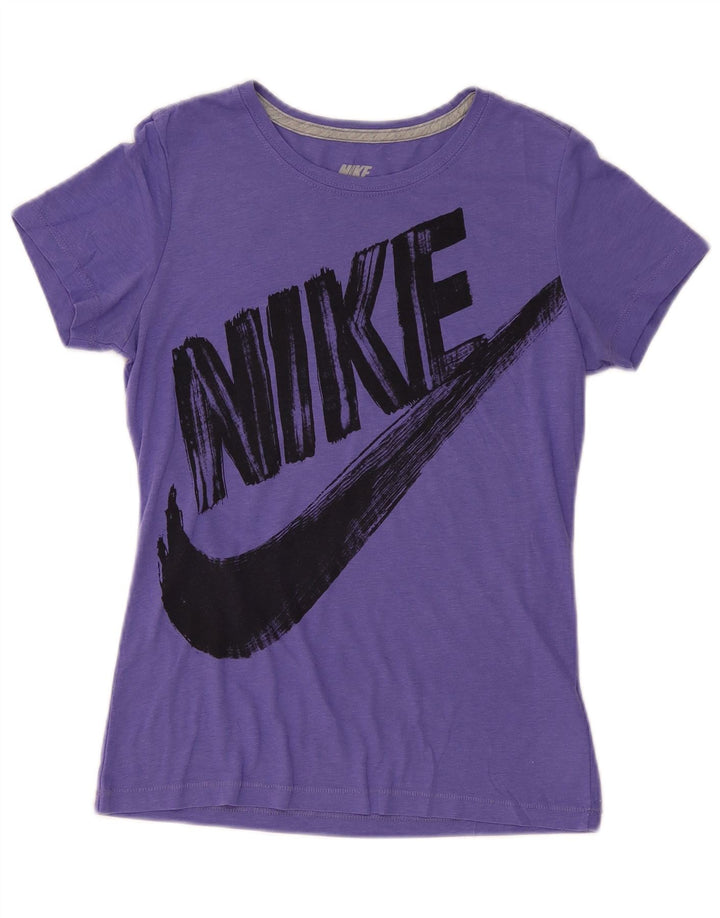 Camiseta feminina Nike Slim Fit Graphic UK 12 Médio Roxo Poliéster