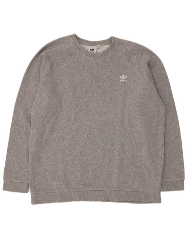 Adidas Mens Moletom Jumper XL Cinza Flecked Algodão