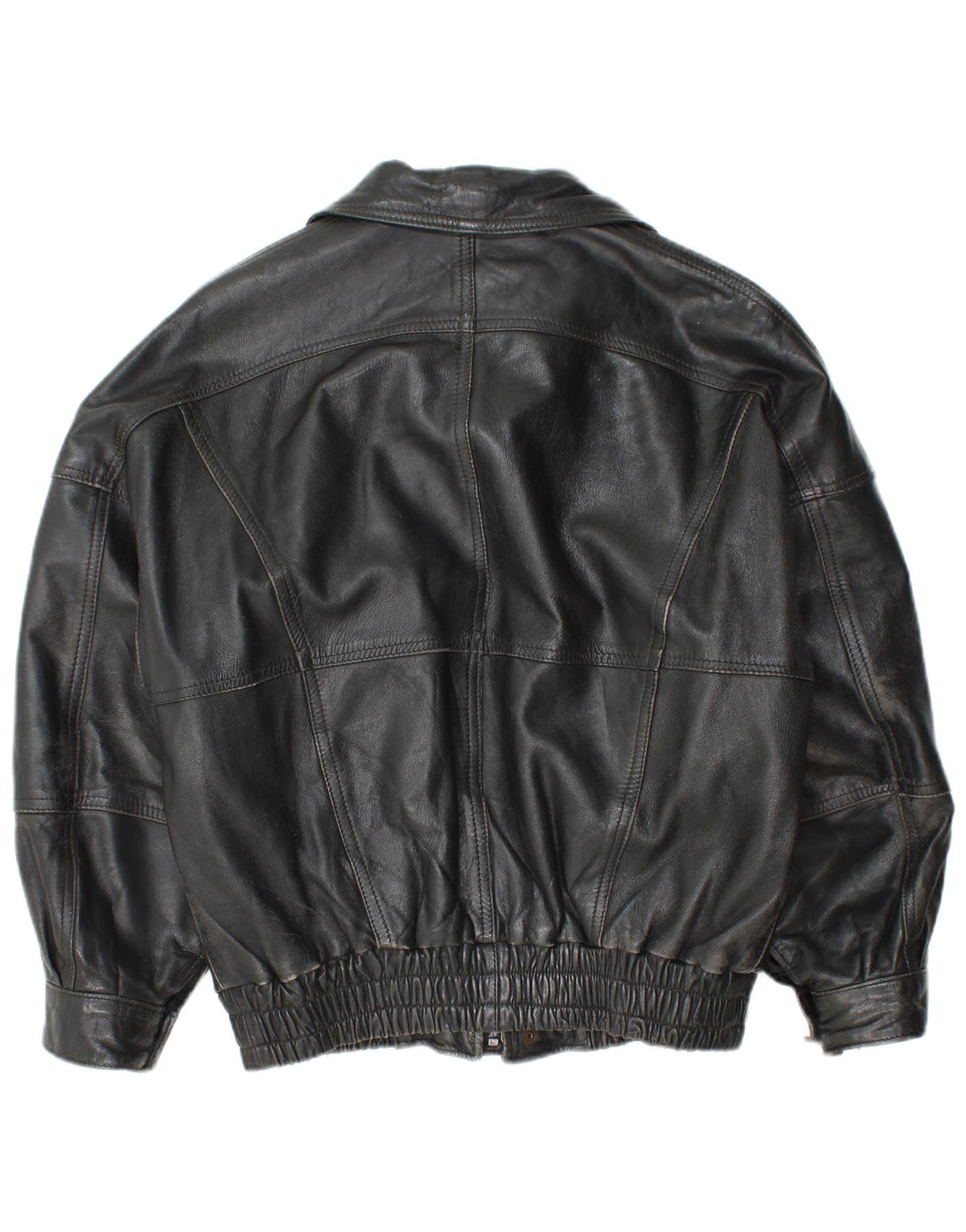 Jaqueta de couro masculina vintage UK 36 pequena couro preto