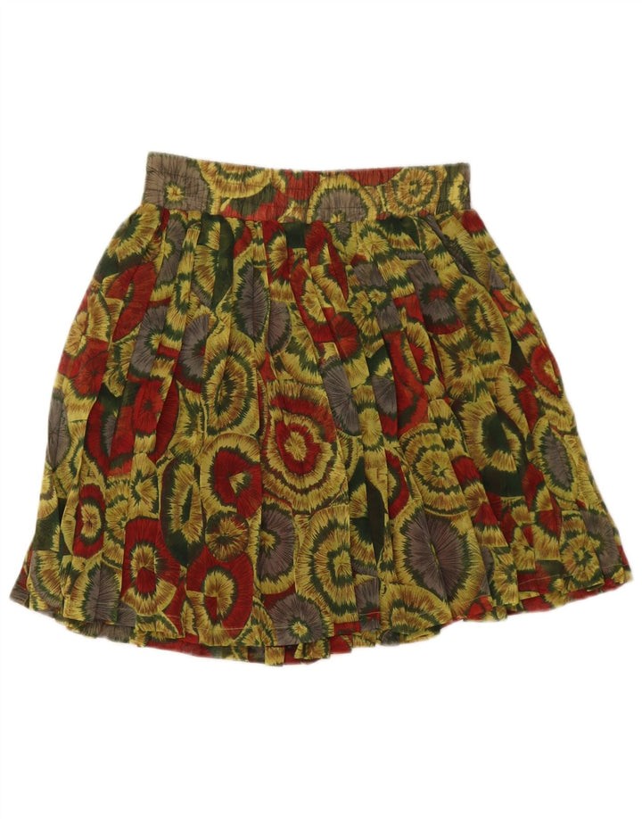 Saia plissada feminina vintage EU 38 Médio W30 multicolorido