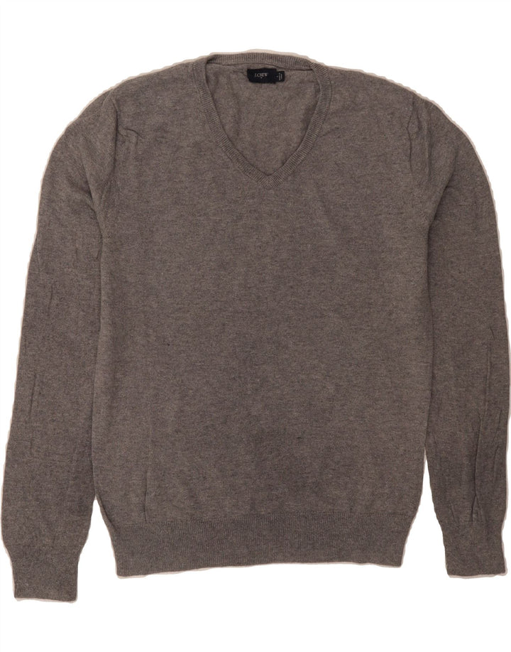 J. CREW Mens V-Neck Jumper Sweater Small Grey Cotton Vintage J. Crew and Second-Hand J. Crew from Messina Hembry 