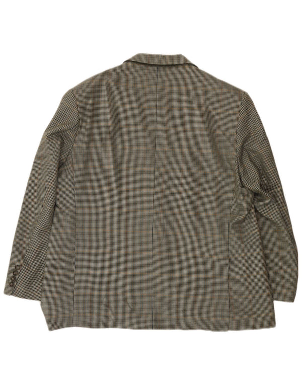 Jaqueta blazer masculina de 2 botões Marks & Spencer UK 46 XL verde Houndstooth