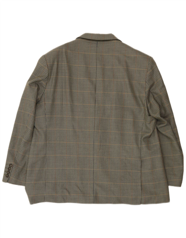 Jaqueta blazer masculina de 2 botões Marks & Spencer UK 46 XL verde Houndstooth
