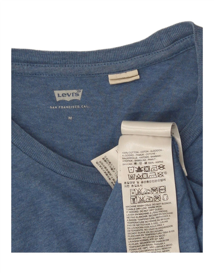 Camiseta feminina gráfica Levi's Top UK 12 algodão azul médio