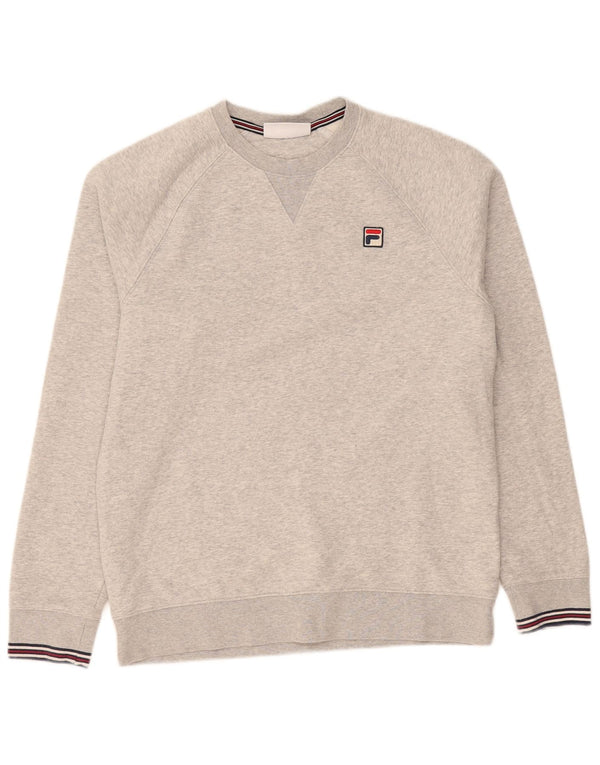 Fila Moletom Masculino Jumper Pequeno Algodão Cinza