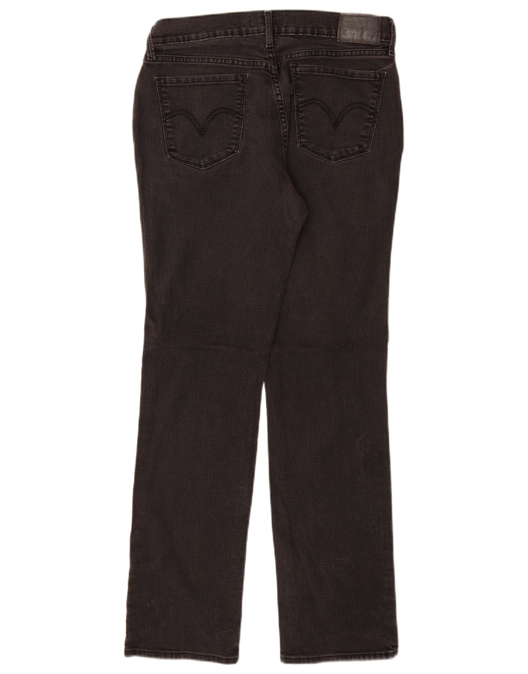 LEVI'S Jeans feminino 505 Straight US 8 médio W29 L30 algodão preto