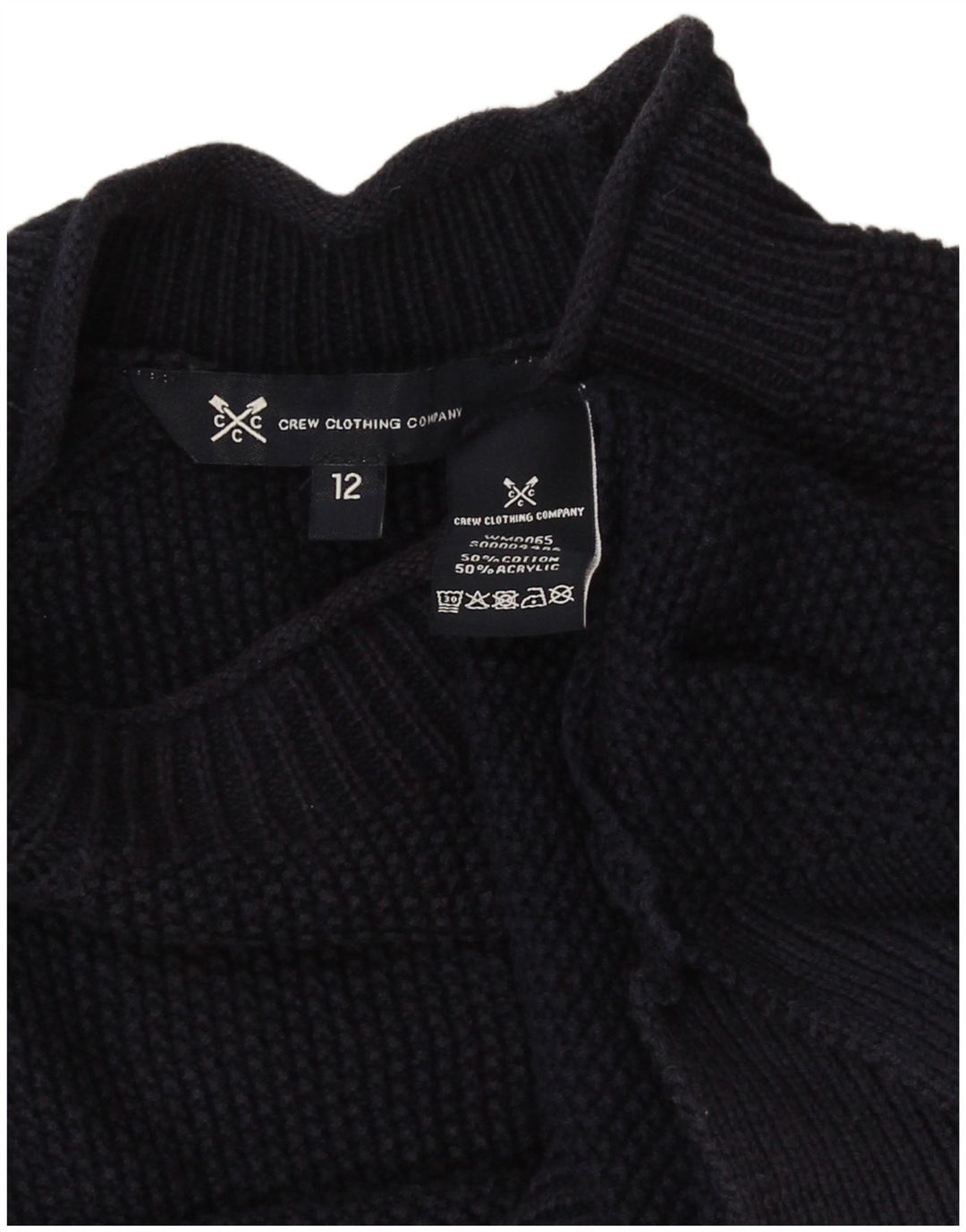 Suéter feminino Crew Clothing com gola tartaruga Reino Unido 12 médio azul marinho