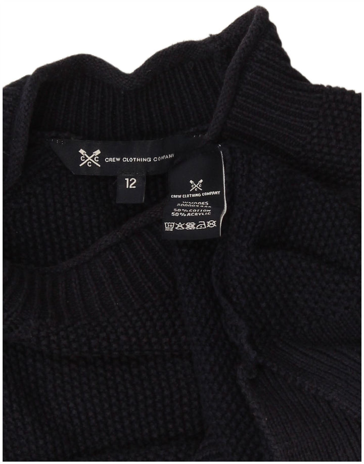 Suéter feminino Crew Clothing com gola tartaruga Reino Unido 12 médio azul marinho