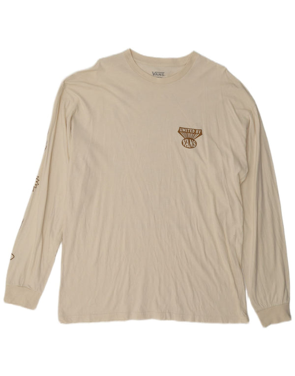 Vans Masculino Classic Fit Graphic Top Manga Longa XL Off White Algodão