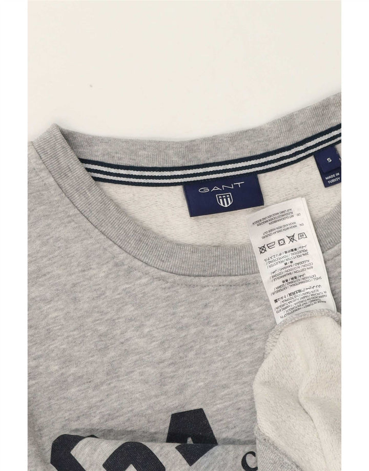 Gant moletom masculino gráfico jumper pequeno algodão manchado cinza