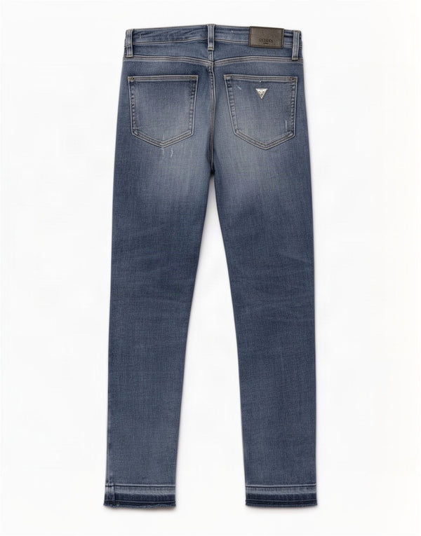 Guess Jeans femininos desgastados slim W27 L28 azul