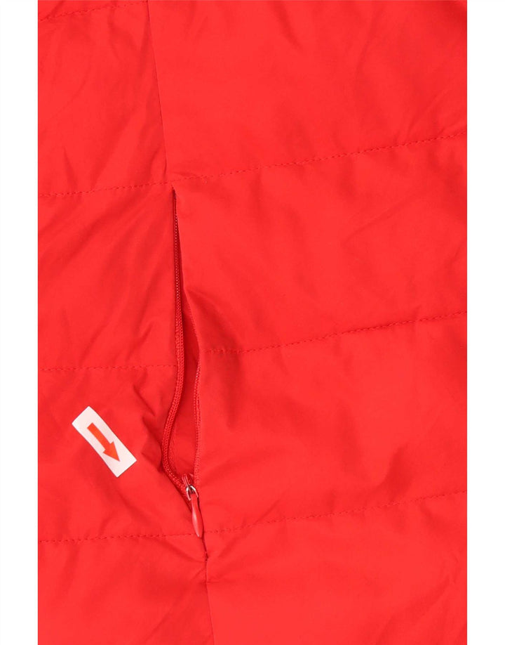 Casaco acolchoado com capuz feminino Superdry UK 14 grande poliéster vermelho