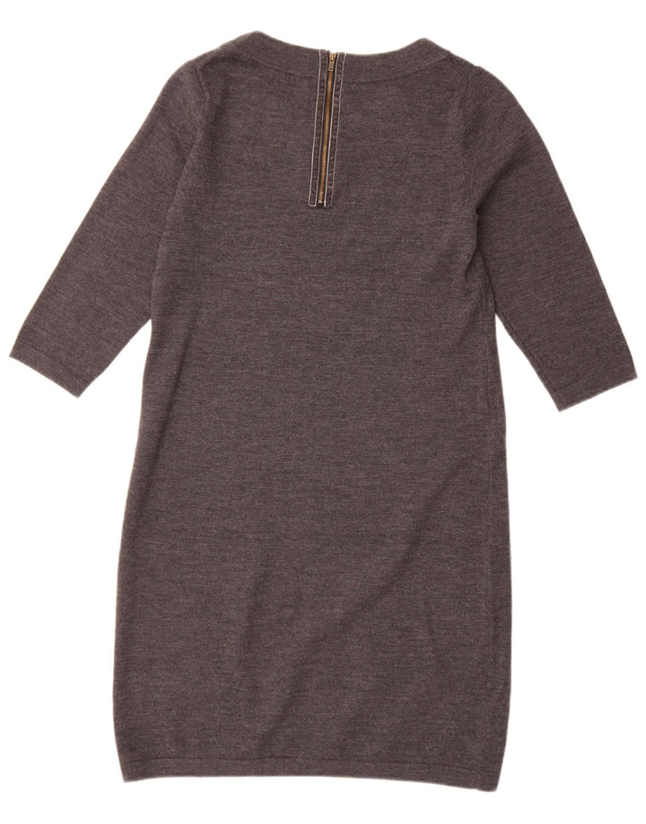 Vestido feminino Boden manga 3/4 Reino Unido 12 cinza médio