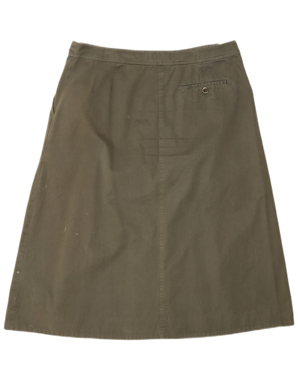 Saia feminina Toast Midi A-Line W36 XL algodão cáqui