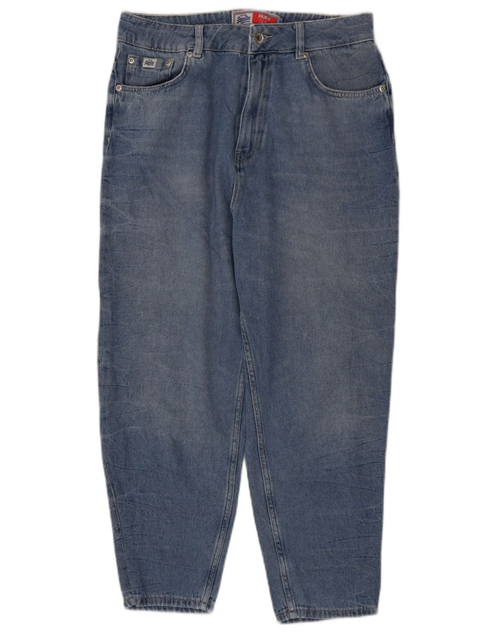 Superdry Calça Jeans Feminina Ruby Cintura Alta Corte Slim W30 L24 Azul Algodão