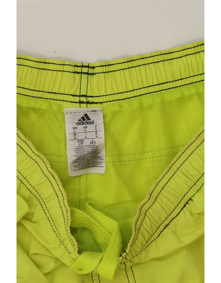 Shorts de natação masculino Adidas grande poliéster verde