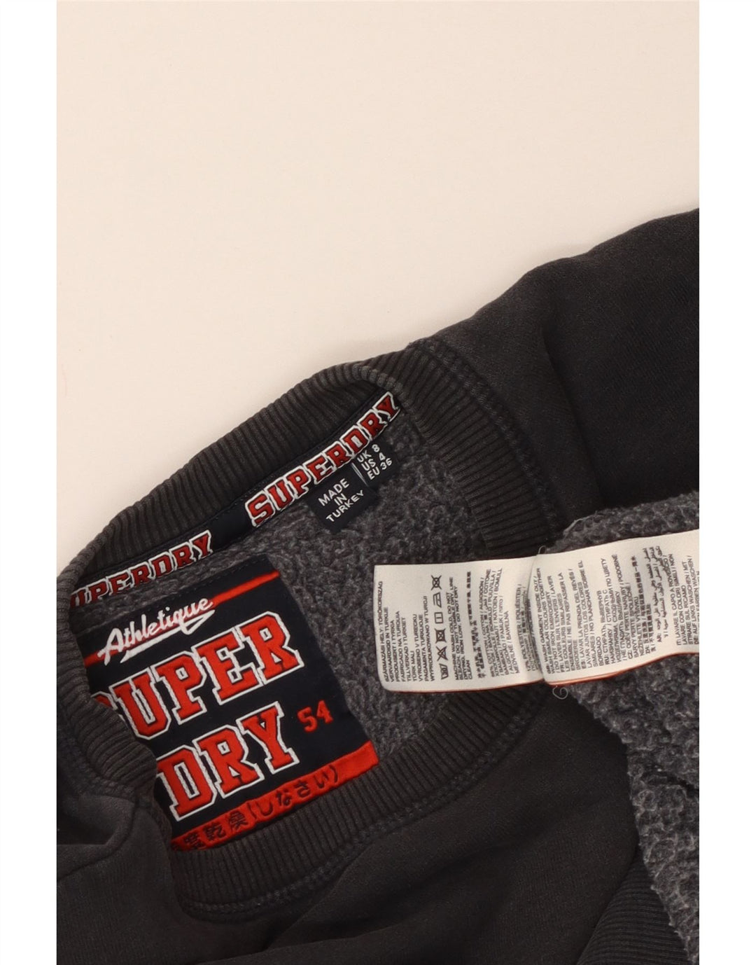 Superdry Mens Graphic Oversized Moletom Jumper UK 8 Pequeno Algodão Cinza