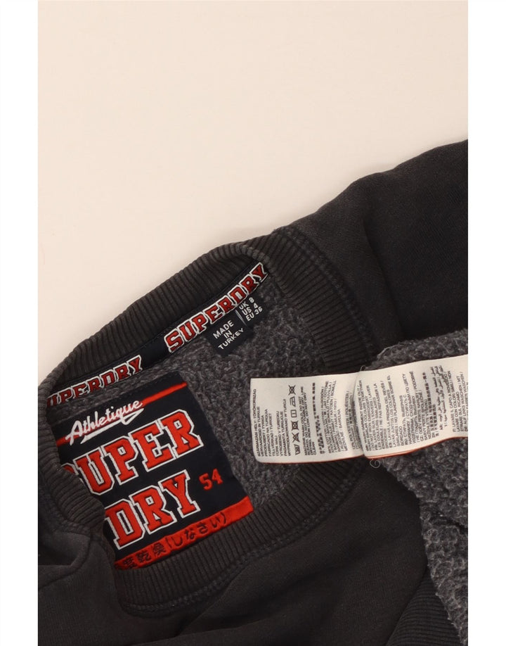 Superdry Mens Graphic Oversized Moletom Jumper UK 8 Pequeno Algodão Cinza