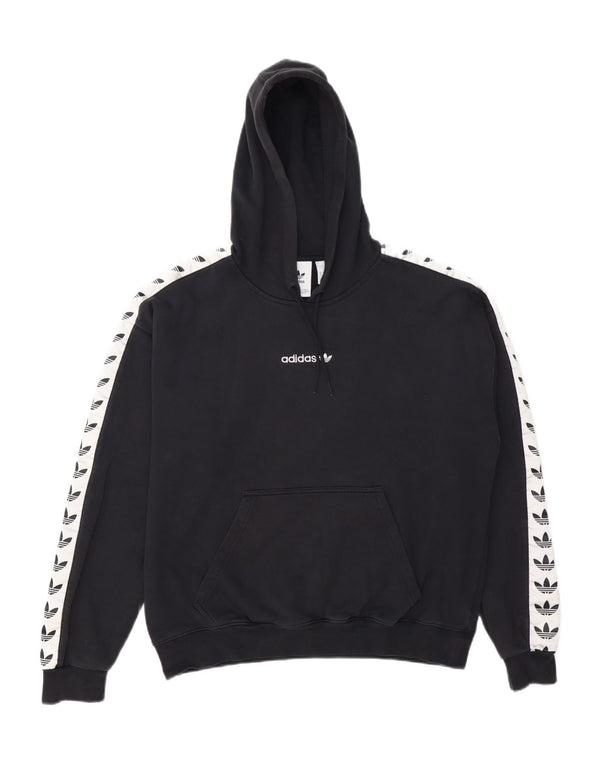 ADIDAS Mens Graphic Hoodie Jumper Médio Preto Colourblock Algodão