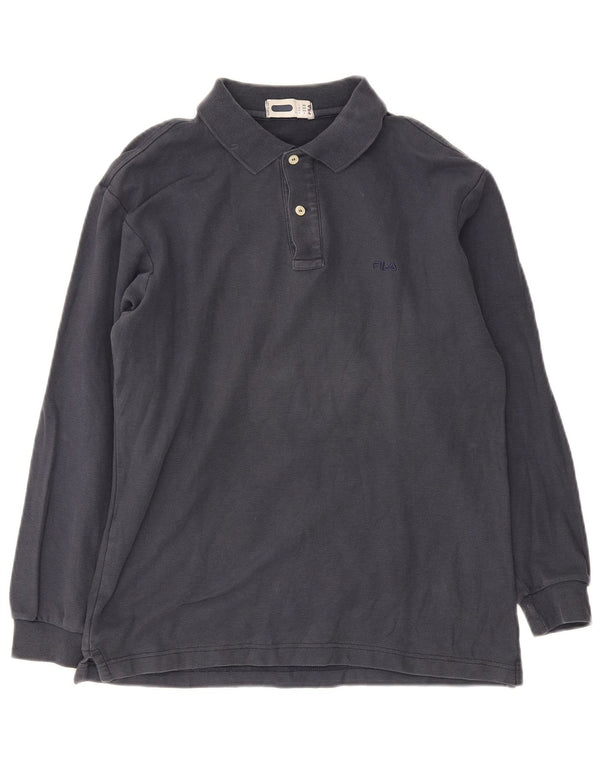 Camisa polo masculina Fila manga comprida IT 46 pequena azul marinho