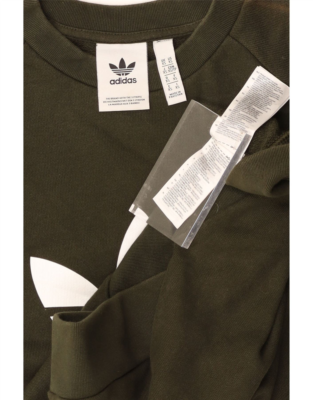 ADIDAS Mens Graphic Sweatshirt Jumper XS Khaki Cotton Vintage Adidas and Second-Hand Adidas from Messina Hembry 
