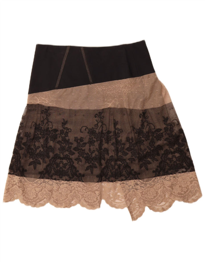 Saia feminina Sportalm EU 36 pequena W30 marrom floral poliéster