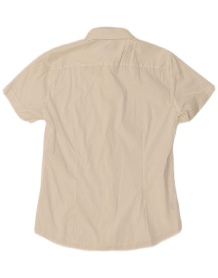 Camisa masculina de manga curta Benetton grande algodão branco
