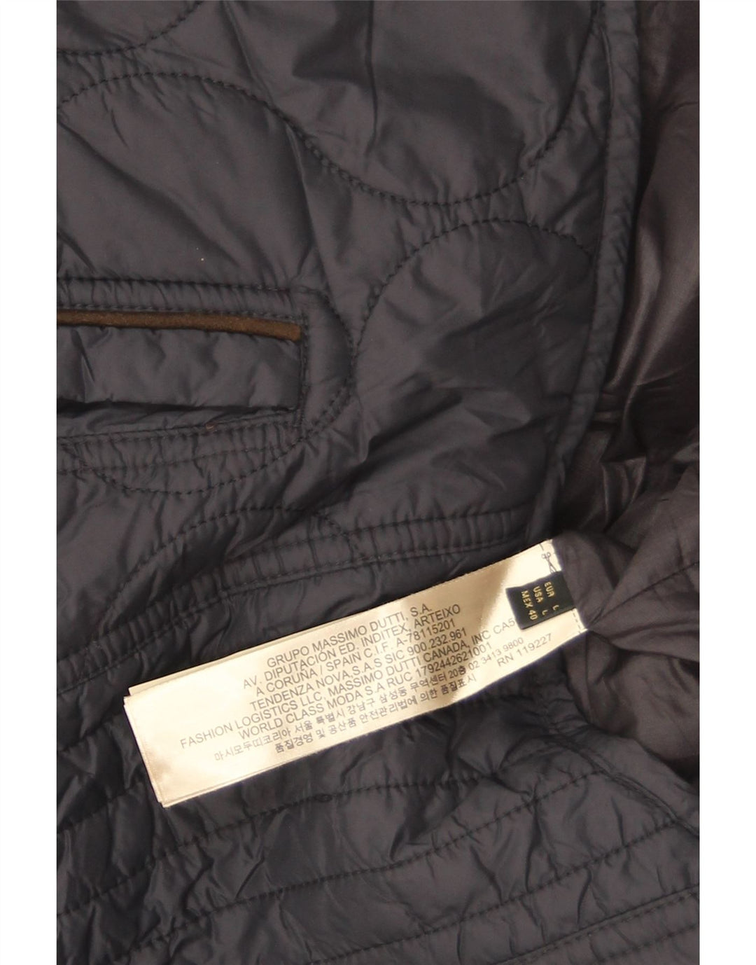 Jaqueta acolchoada masculina Massimo Dutti Reino Unido 40 grande nylon azul marinho