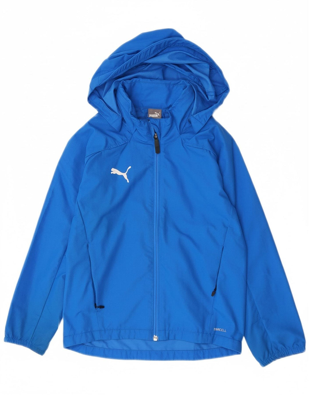 Jaqueta de chuva com capuz para meninos Puma 7-8 anos azul poliéster