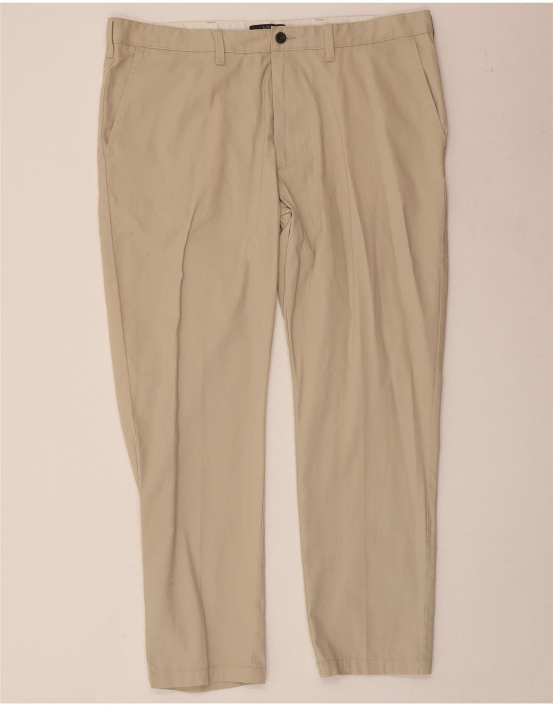 Calça Chino Cônica Masculina Marks & Spencer W40 L29 Algodão Bege