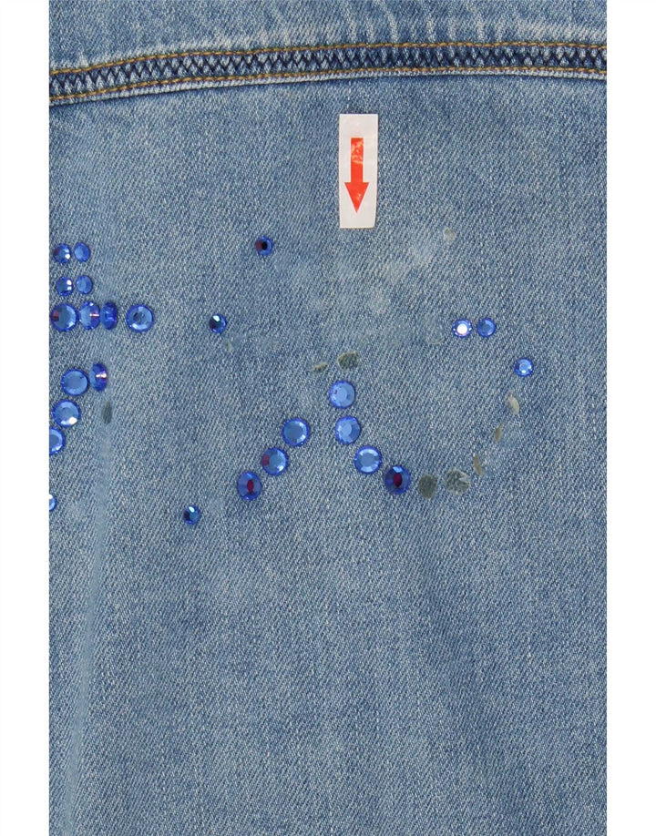 Jaqueta jeans feminina Antonette UK 18 XL algodão azul