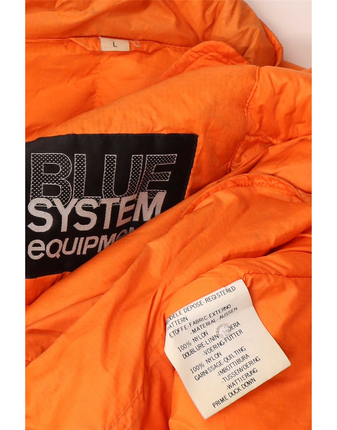 Jaqueta acolchoada masculina vintage UK 16 grande nylon laranja