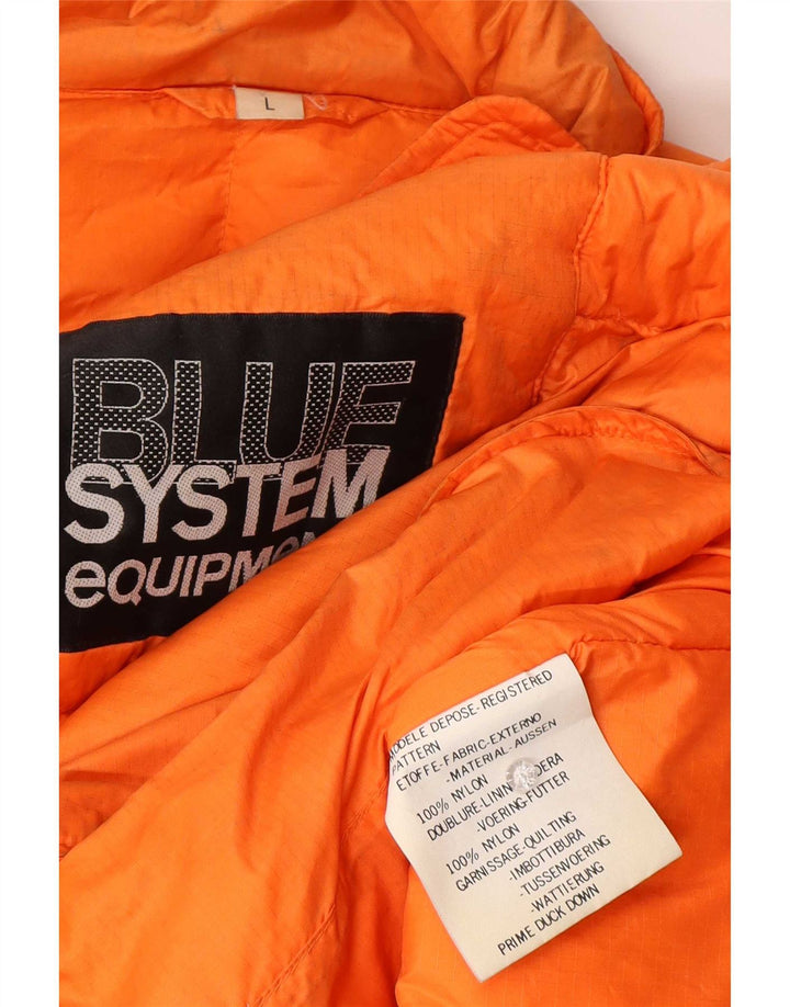 Jaqueta acolchoada masculina vintage UK 16 grande nylon laranja