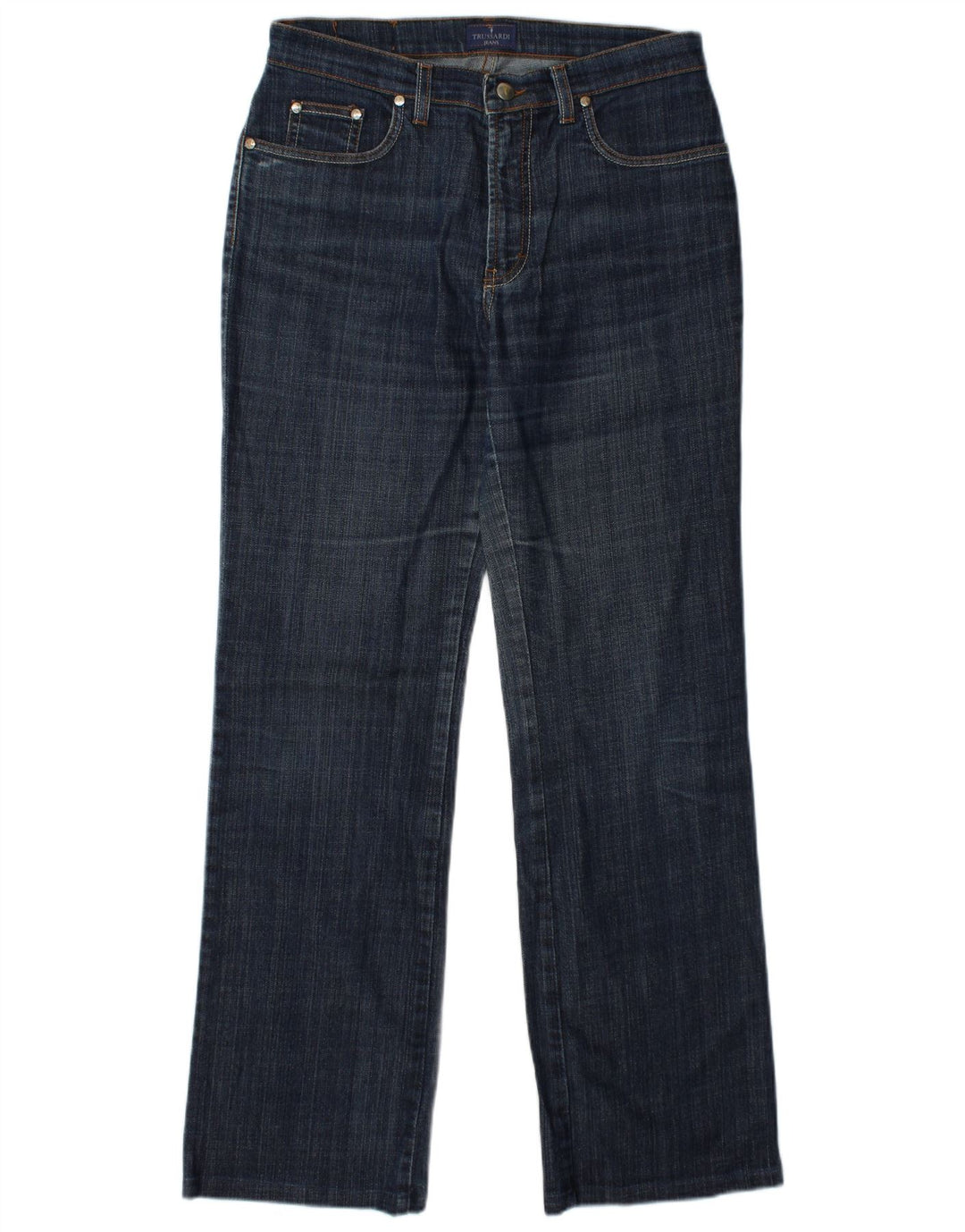 Jeans retos femininos TRUSSARDI W30 L31 algodão azul