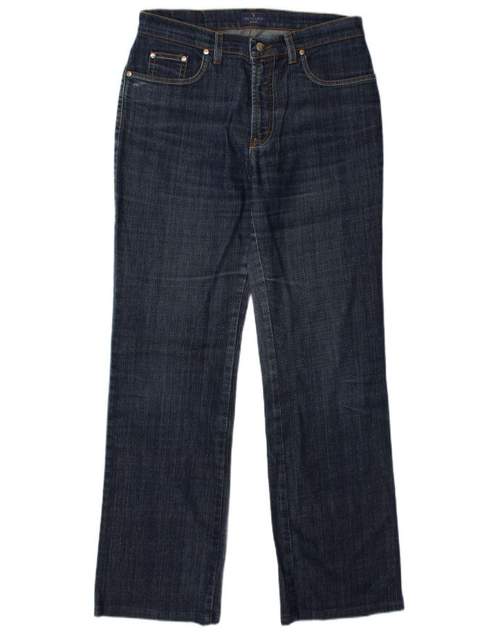 Jeans retos femininos TRUSSARDI W30 L31 algodão azul