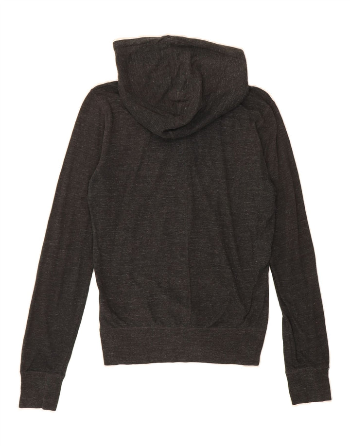 NIKE Womens Zip Hoodie Sweater UK 14 Medium Grey Flecked Cotton Vintage Nike and Second-Hand Nike from Messina Hembry 