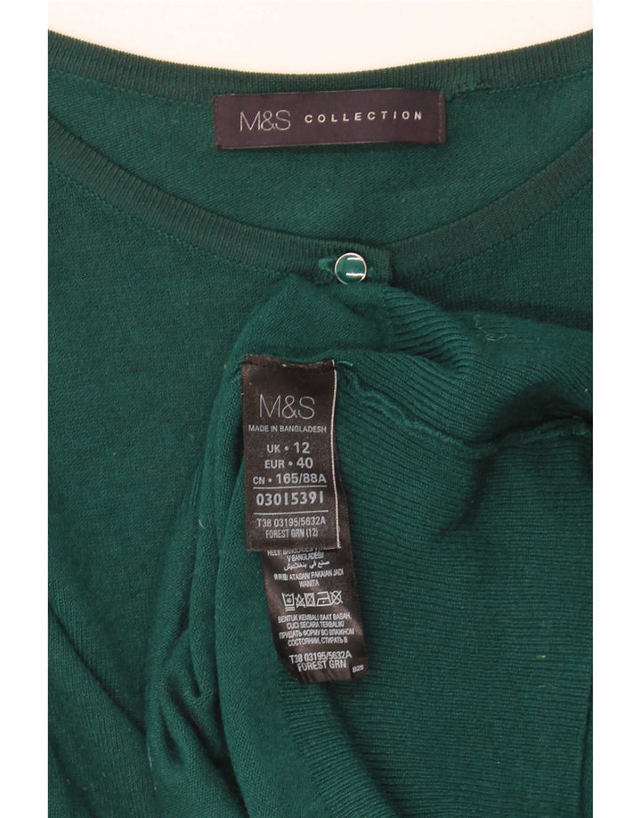 Suéter cardigã feminino Marks & Spencer UK 12 viscose verde médio