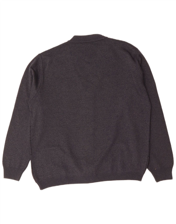 Suéter cardigã masculino RODES grande lã xadrez cinza