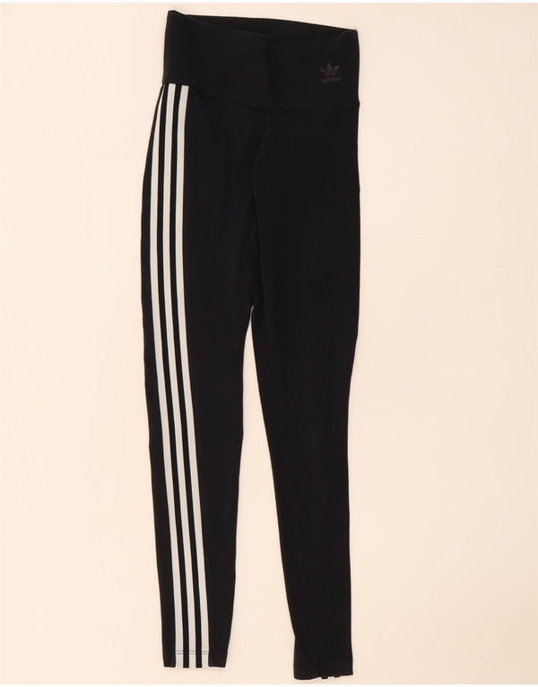 Leggings Adidas Femininas UK 8 Pequenas Algodão Preto