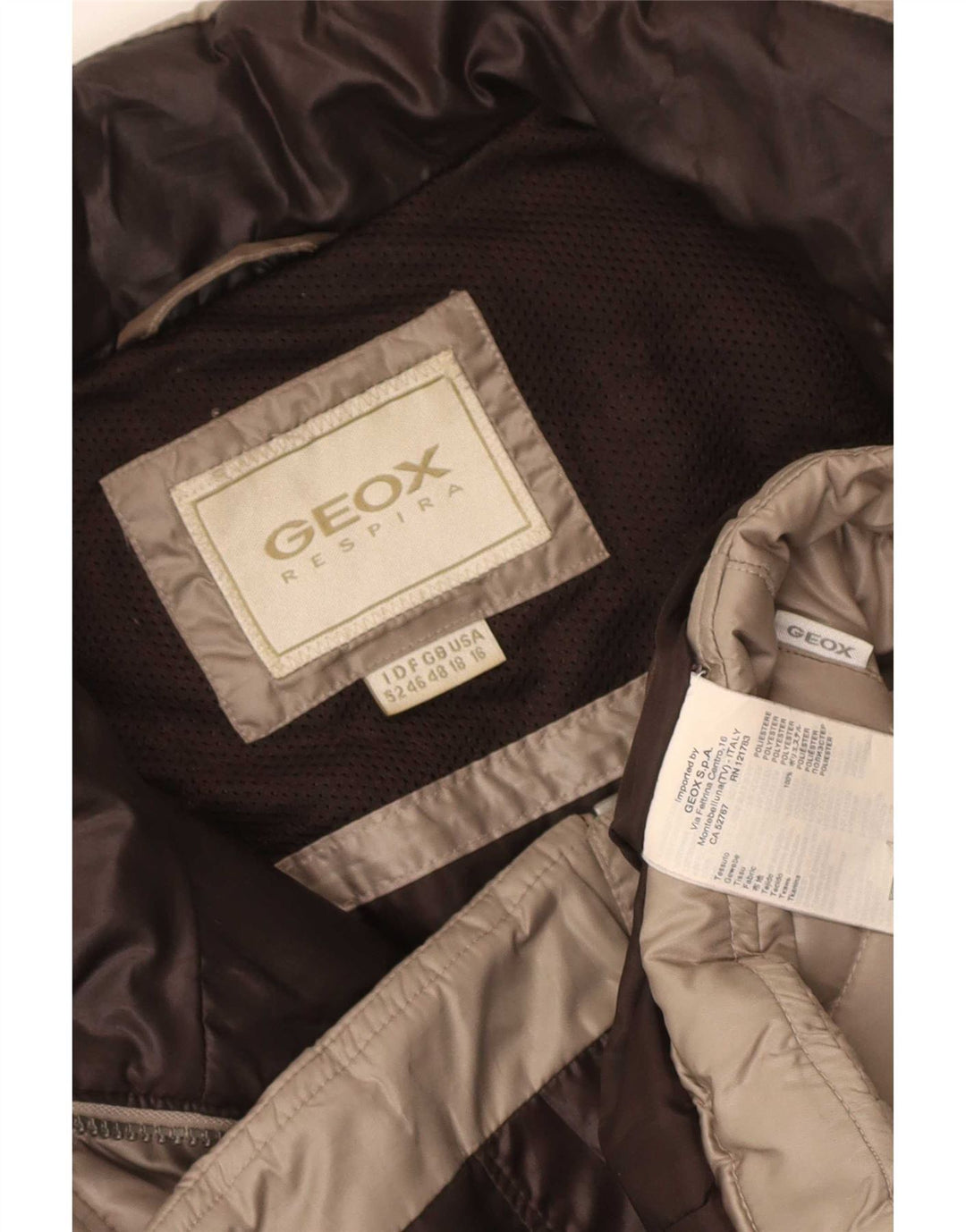 Jaqueta acolchoada Geox Womens Respira UK 18 XL poliéster bege