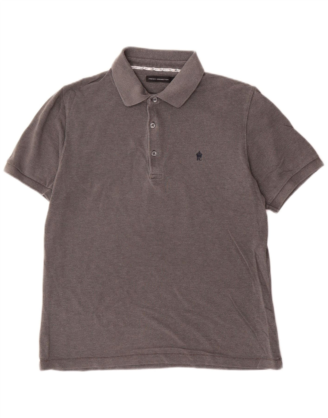 Camisa polo masculina FRENCH CONNECTION algodão cinza médio