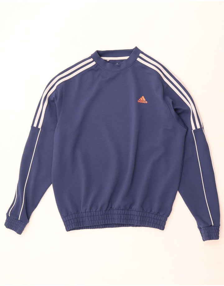 Adidas Mens Moletom Jumper Médio Azul Colorblock Poliéster