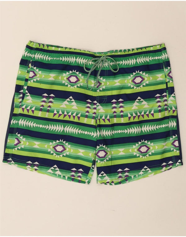 Shorts de natação masculino Sundek XL poliéster geométrico verde
