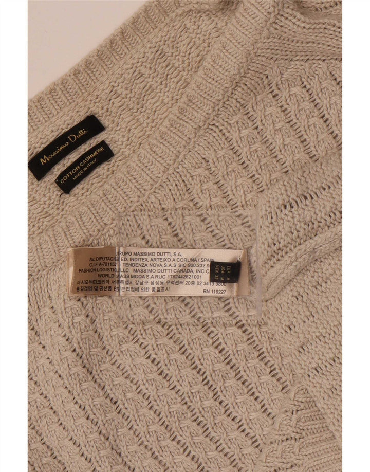 Suéter feminino Massimo Dutti com gola canoa Reino Unido 14 algodão cinza médio