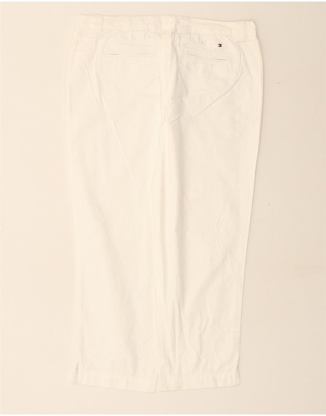 Calça capri feminina TOMMY HILFIGER Reino Unido 10 W27 L24 algodão branco