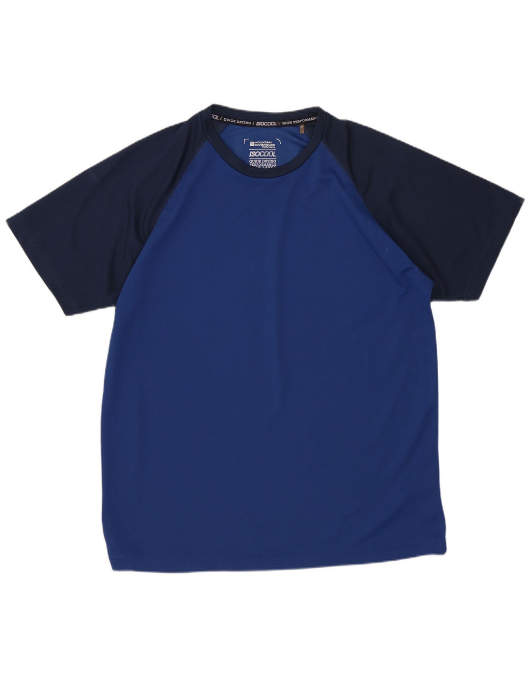 MOUNTAIN WAREHOUSE Camiseta masculina IsoCool Top grande bloco colorido azul