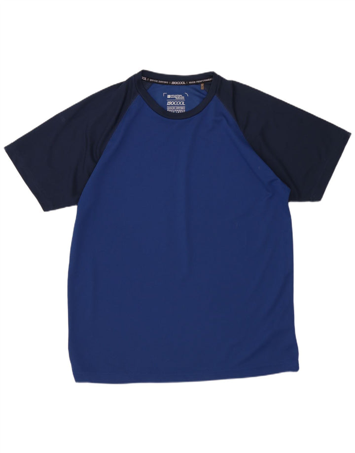 MOUNTAIN WAREHOUSE Camiseta masculina IsoCool Top grande bloco colorido azul