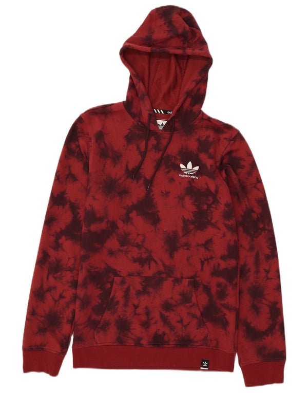 Adidas Mens Climalite Hoodie Jumper XS Vermelho Tie Dye Algodão