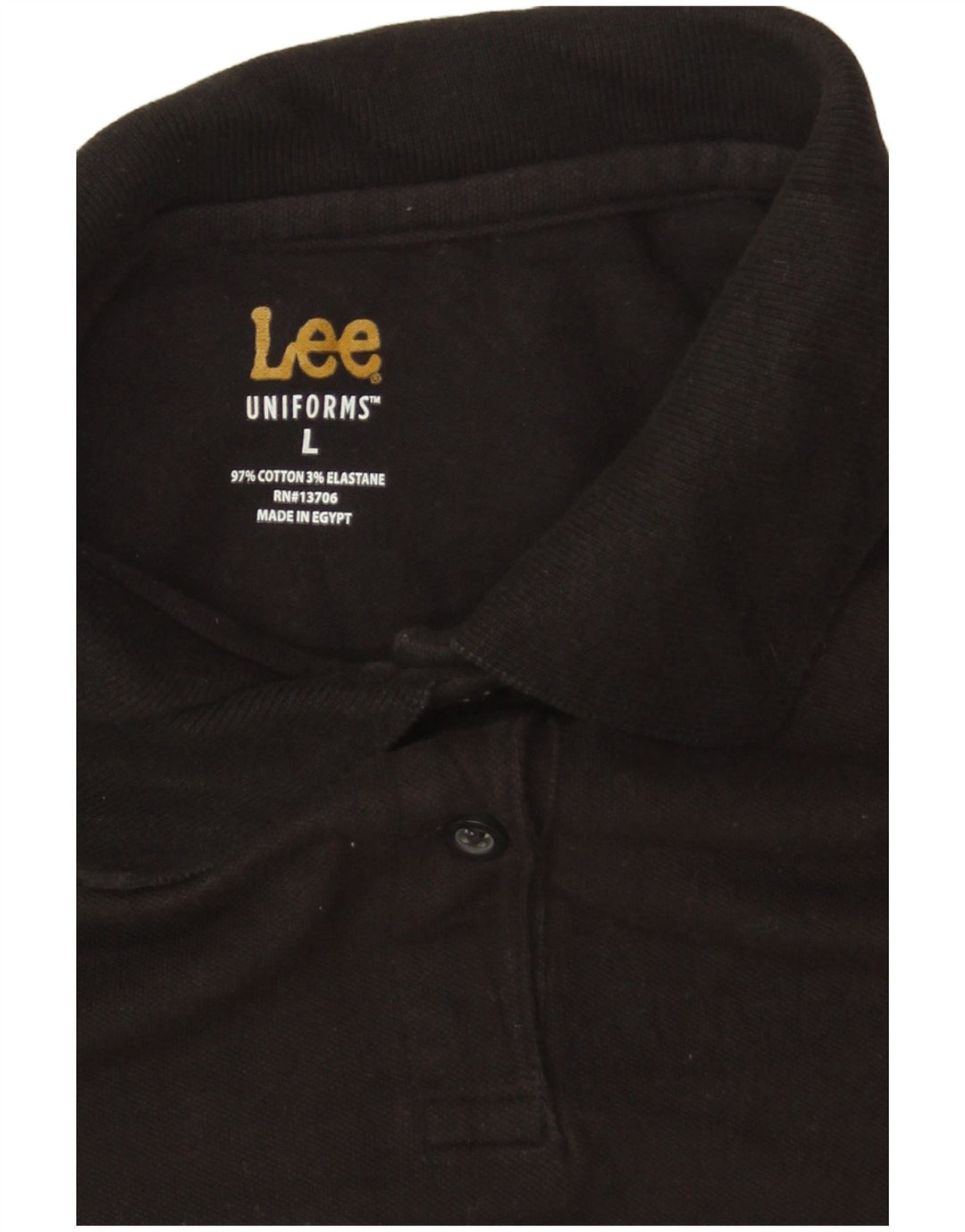 Camisa polo feminina LEE 13-14 anos grande algodão preto